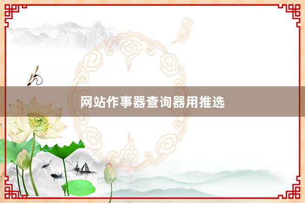 网站作事器查询器用推选