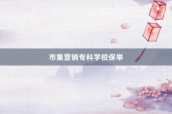 市集营销专科学校保举